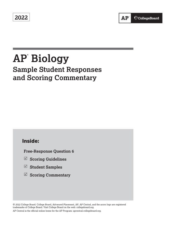 AP Biology 2022 Question 6