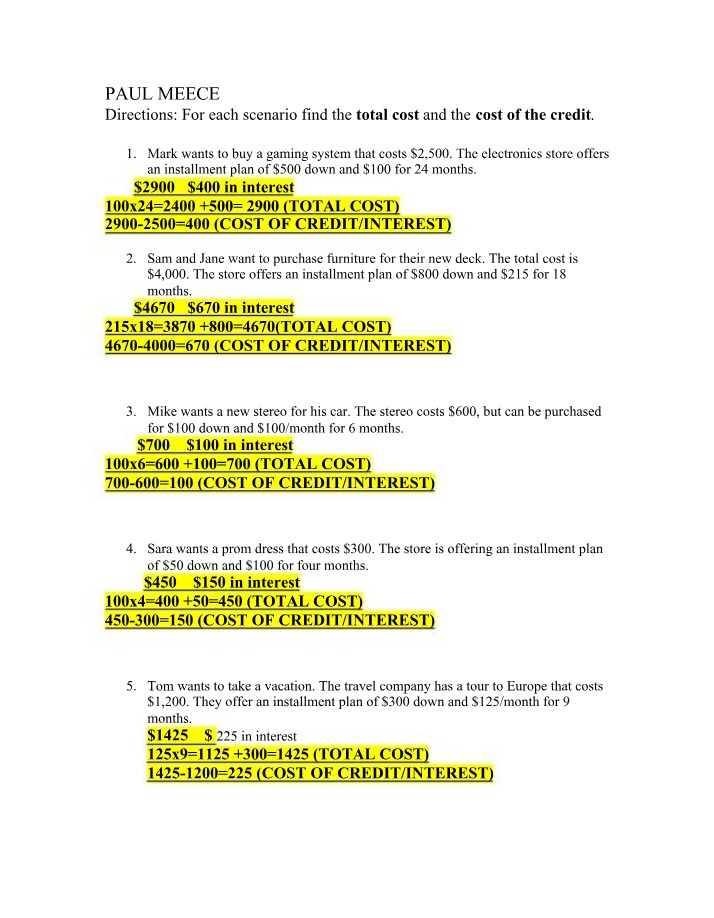ConMath Unit 3 Lesson 3 Worksheet - Paul Meece