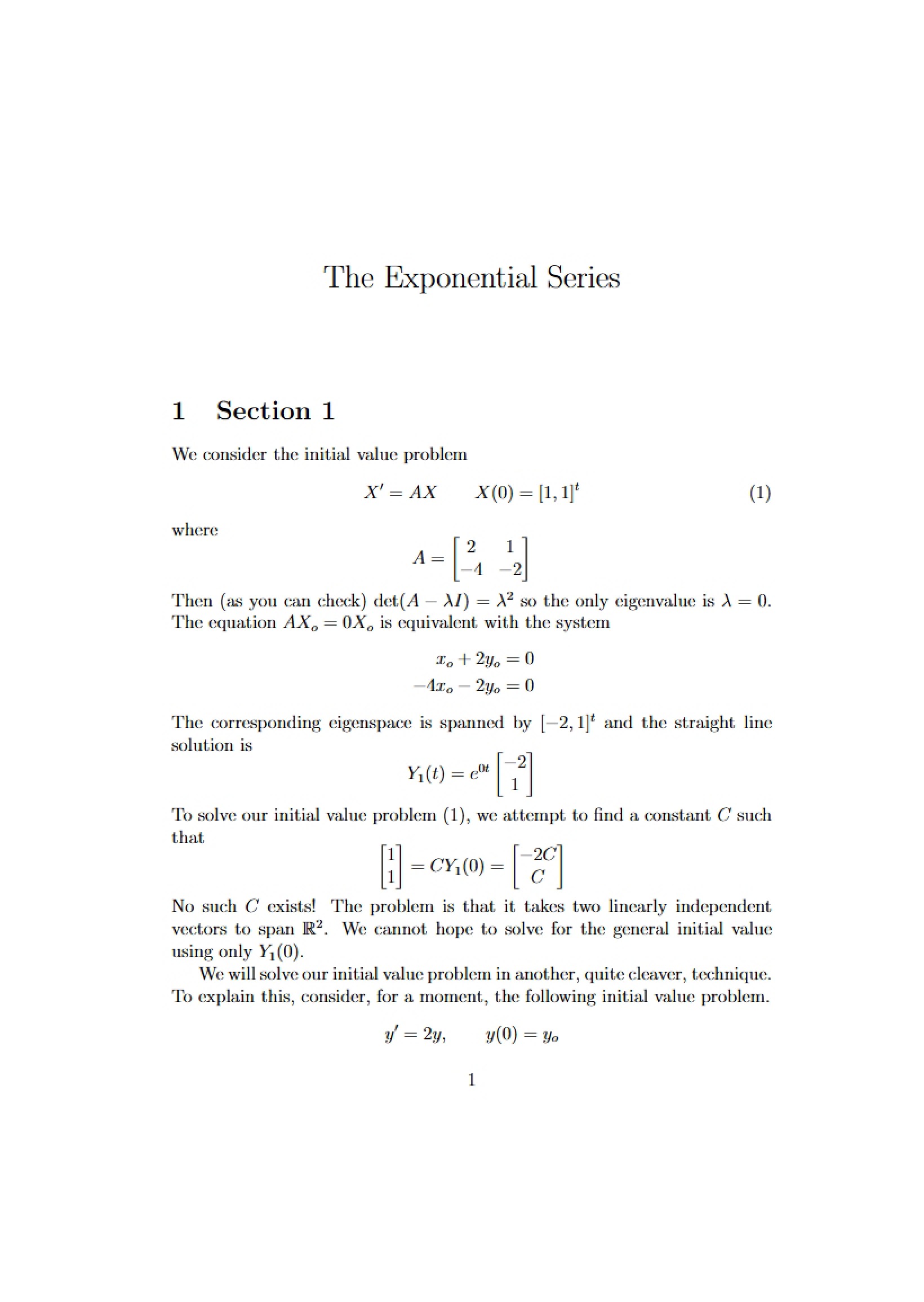 Series of Exponentials