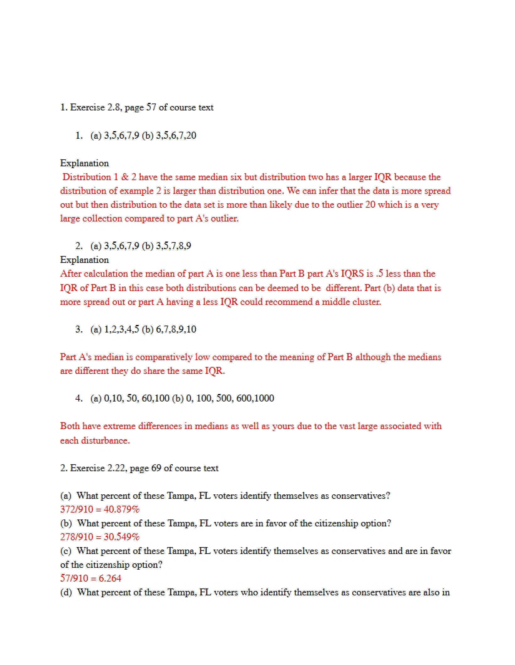 Statistics Homework Three