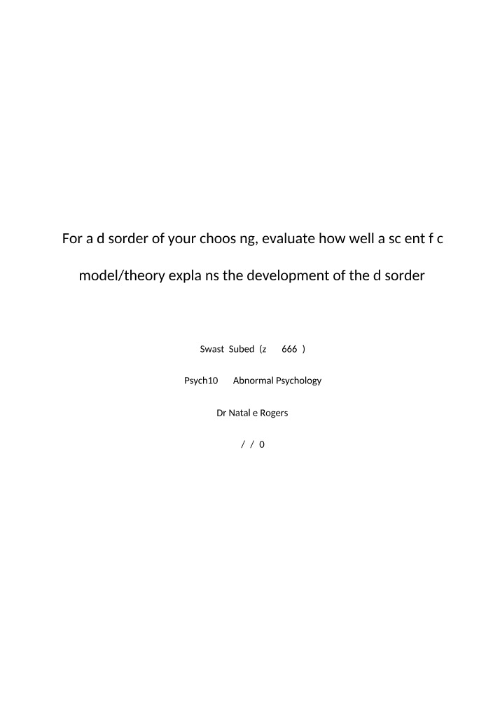 PTSD Development - The Two-Stage Learning Model