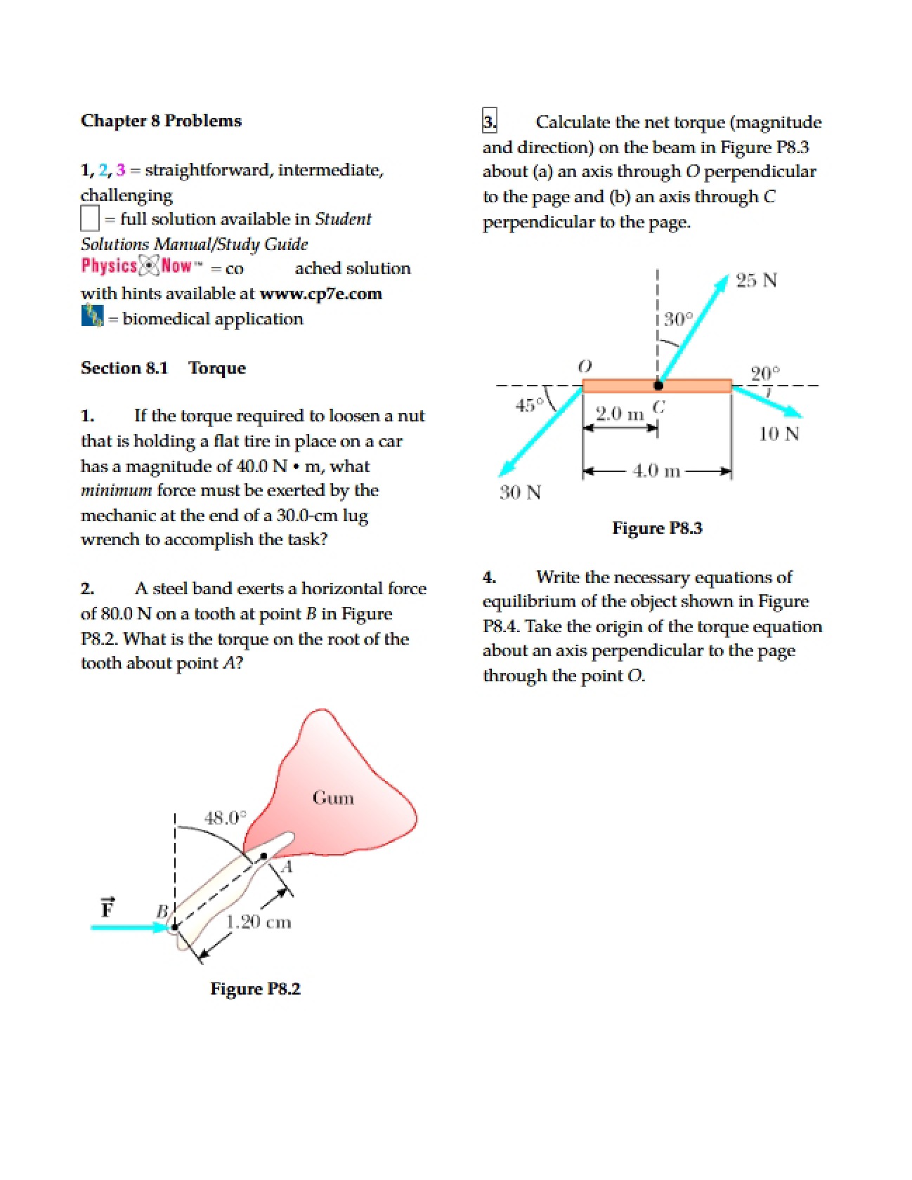 Mechanics Problem Set: Chapter Eight