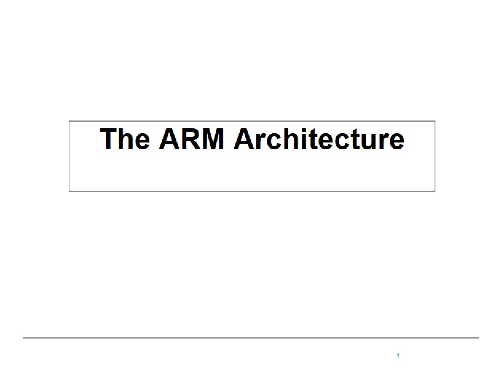 Architecture of ARM