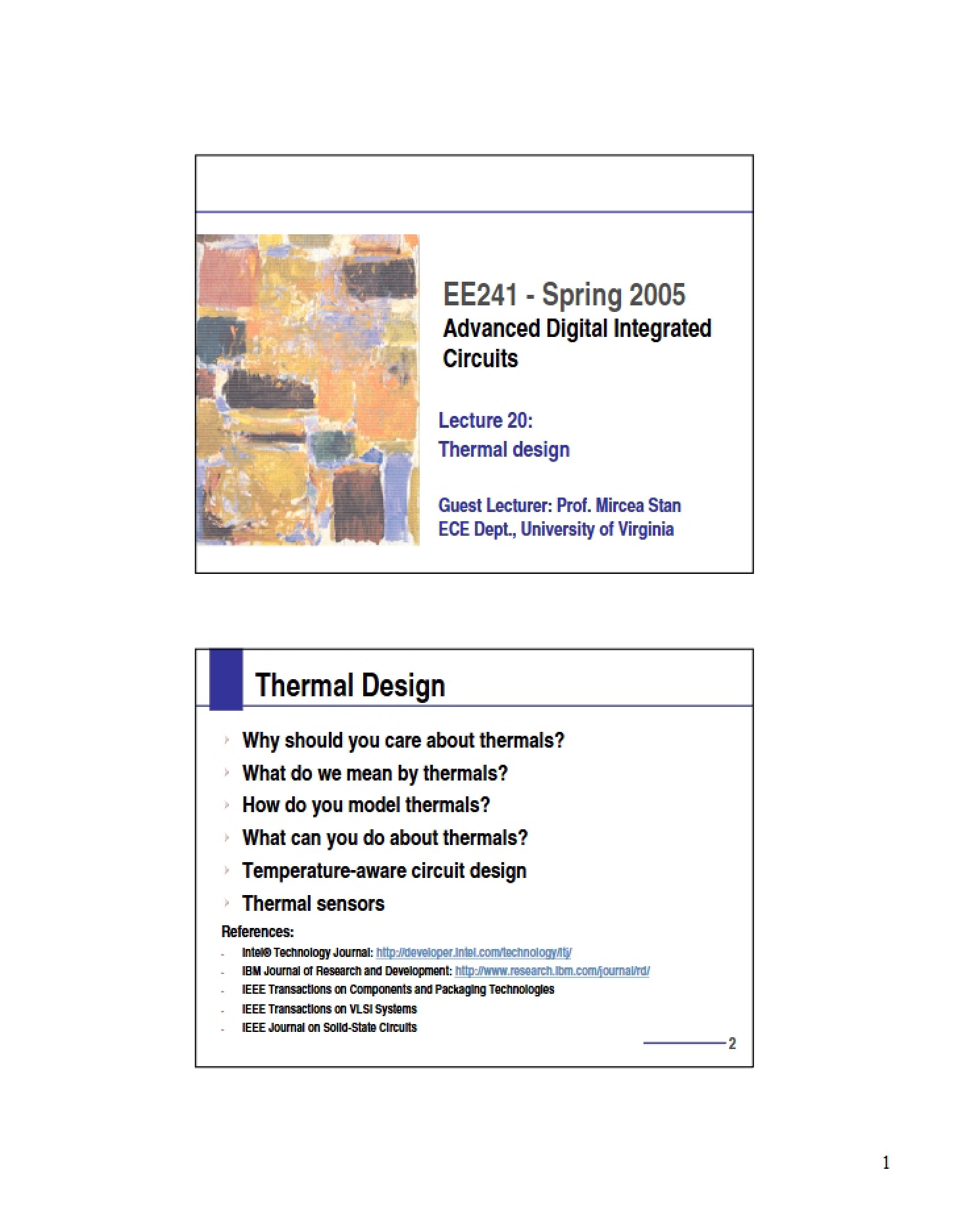 Thermal Design (Lecture 20)