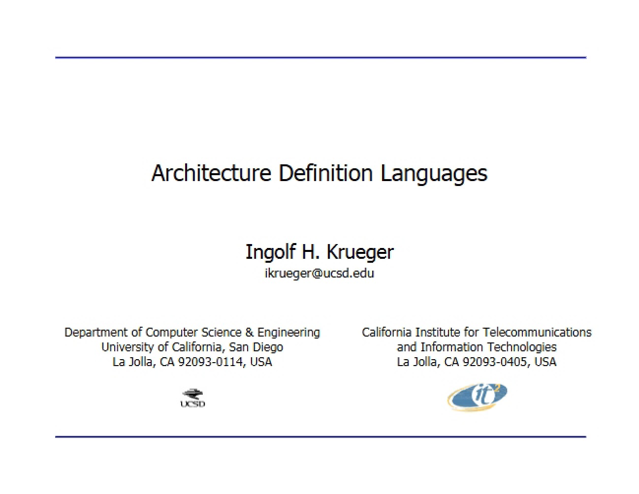 Languages for Defining Architecture