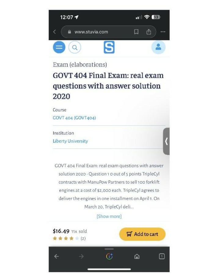 GOVT404 - Final Exam Questions and Answers