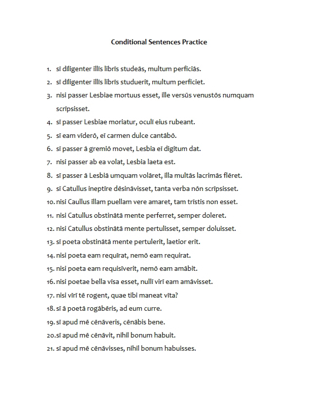 Practice on Conditional Sentences