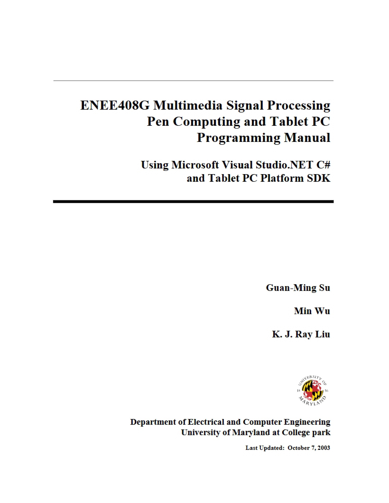 Processing of Multimedia Signals