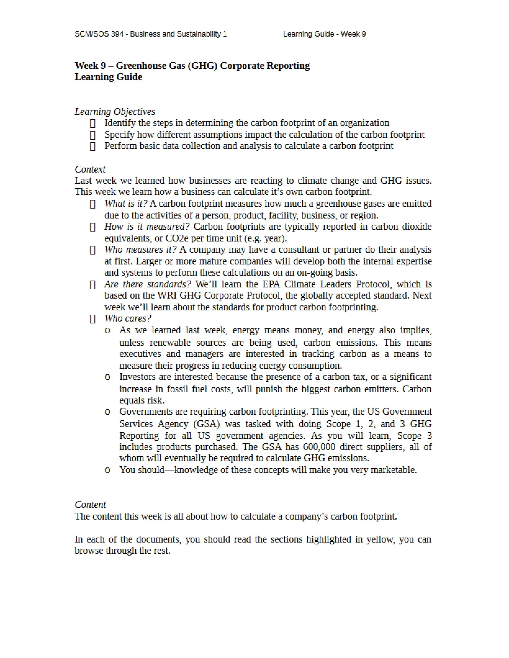 Learning Guide Week 09