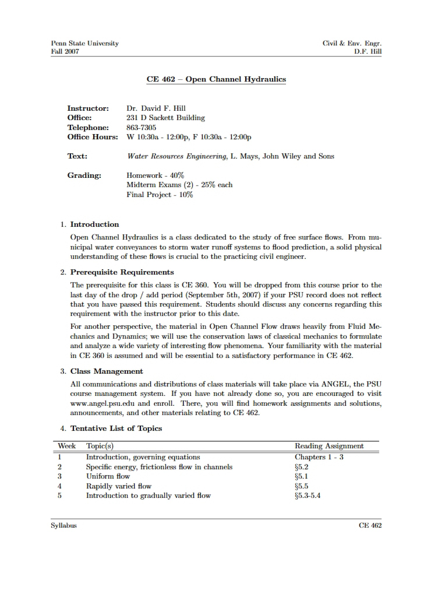 Open Channel Hydraulic Systems