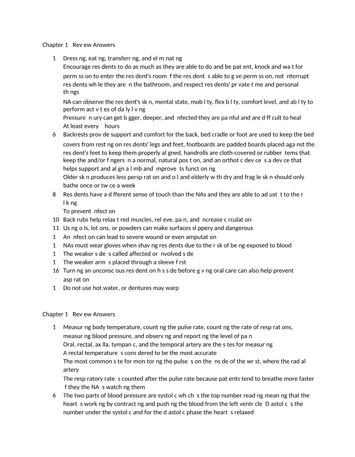 Care Guidelines for Assisting Residents