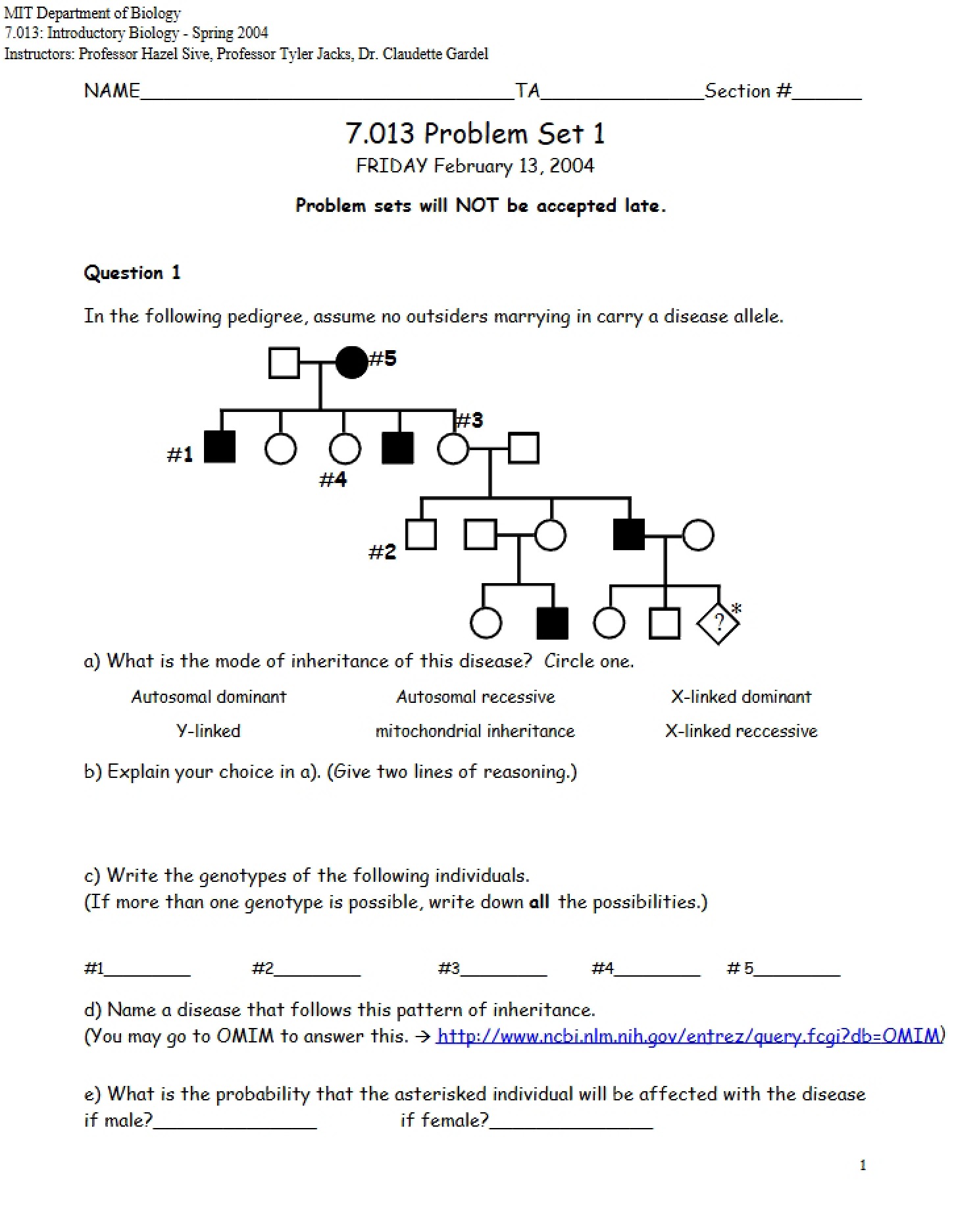 First Problem Set