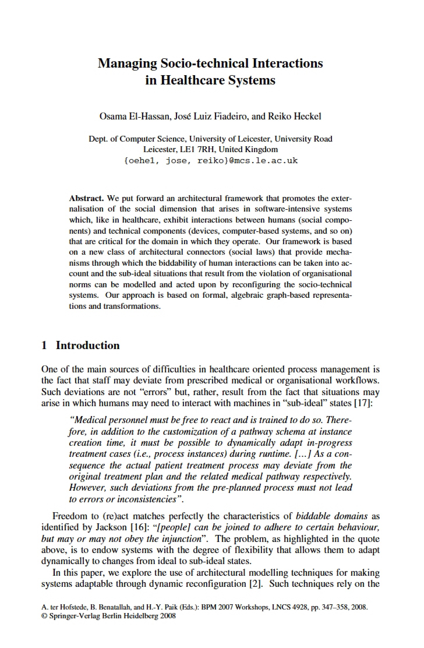 Interactions Socio-Technical