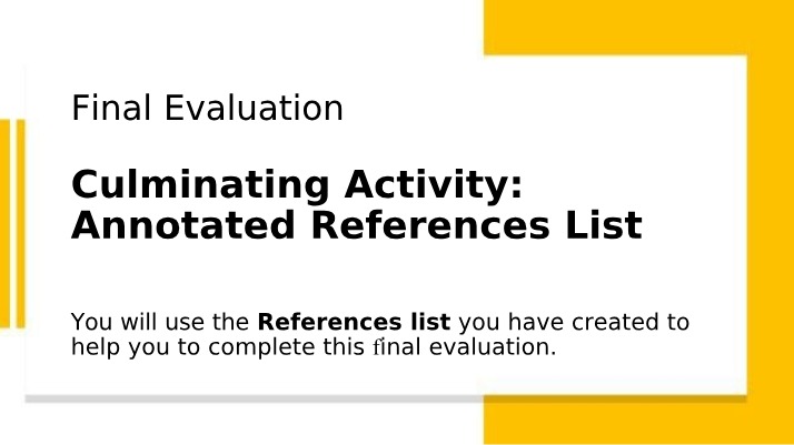 Annotated References List and Thesis Creation