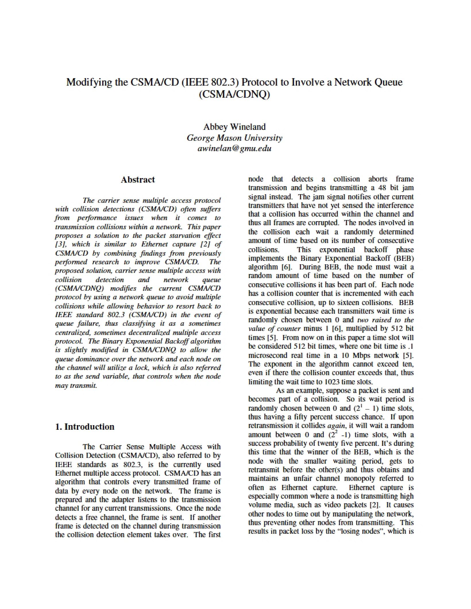 Communication Networks Research Paper