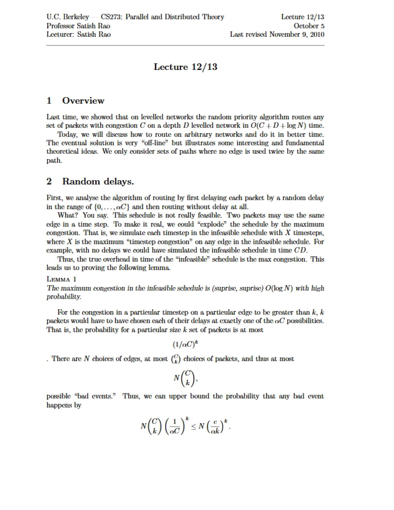 CS 273 Lecture Notes