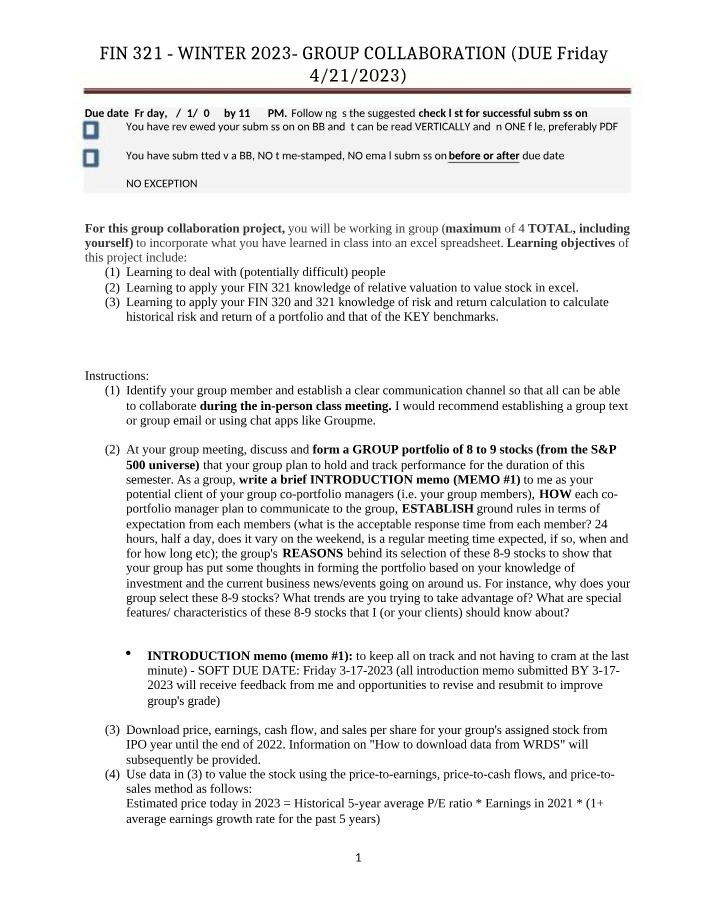 Valuing Stocks for Portfolio - Group Collaboration Project