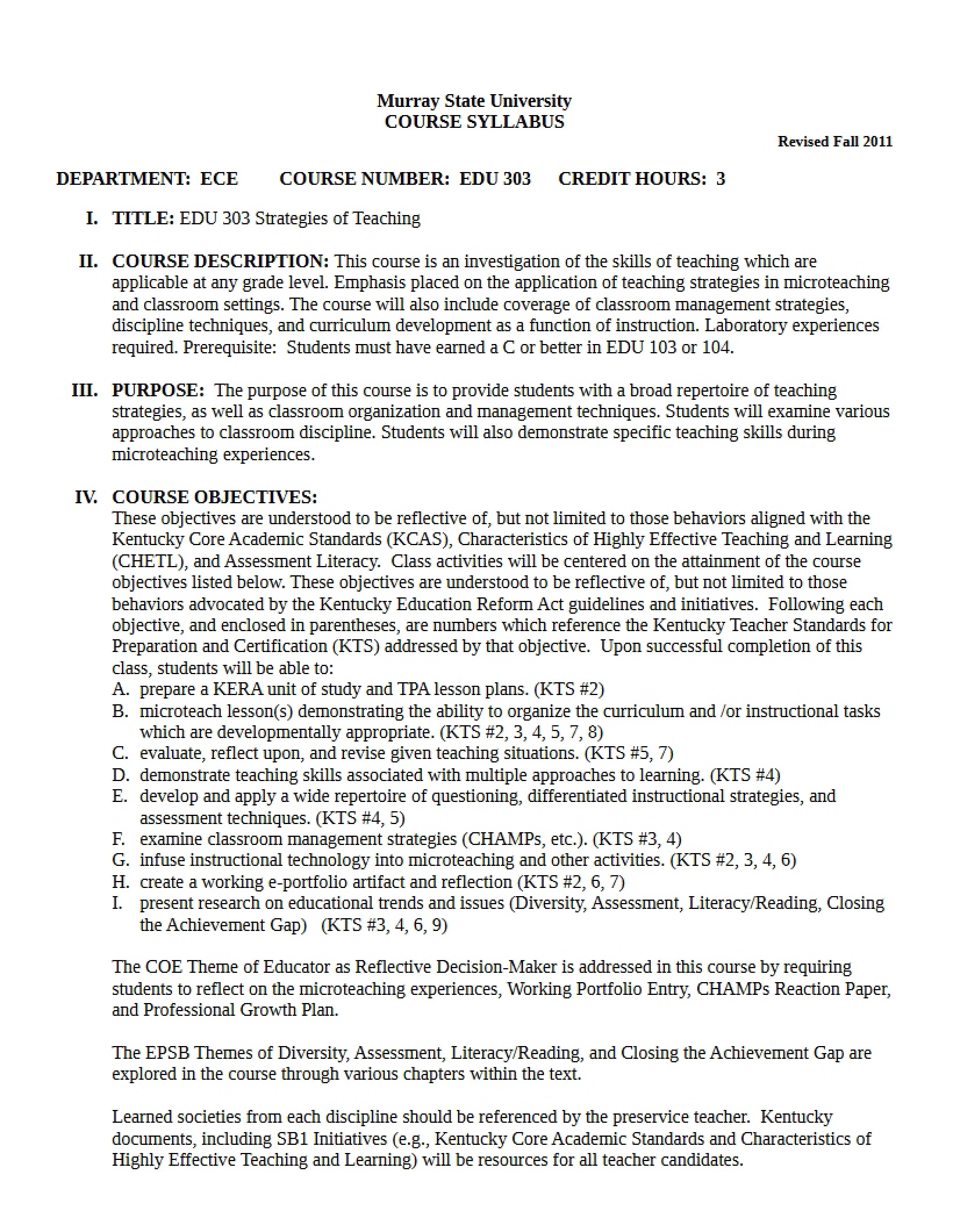 Syllabus - 7 Pages