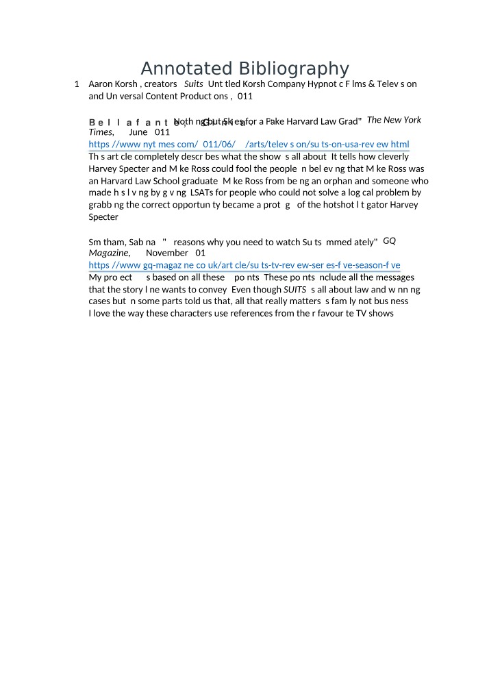 ENG 107 - Annotated Bibliography