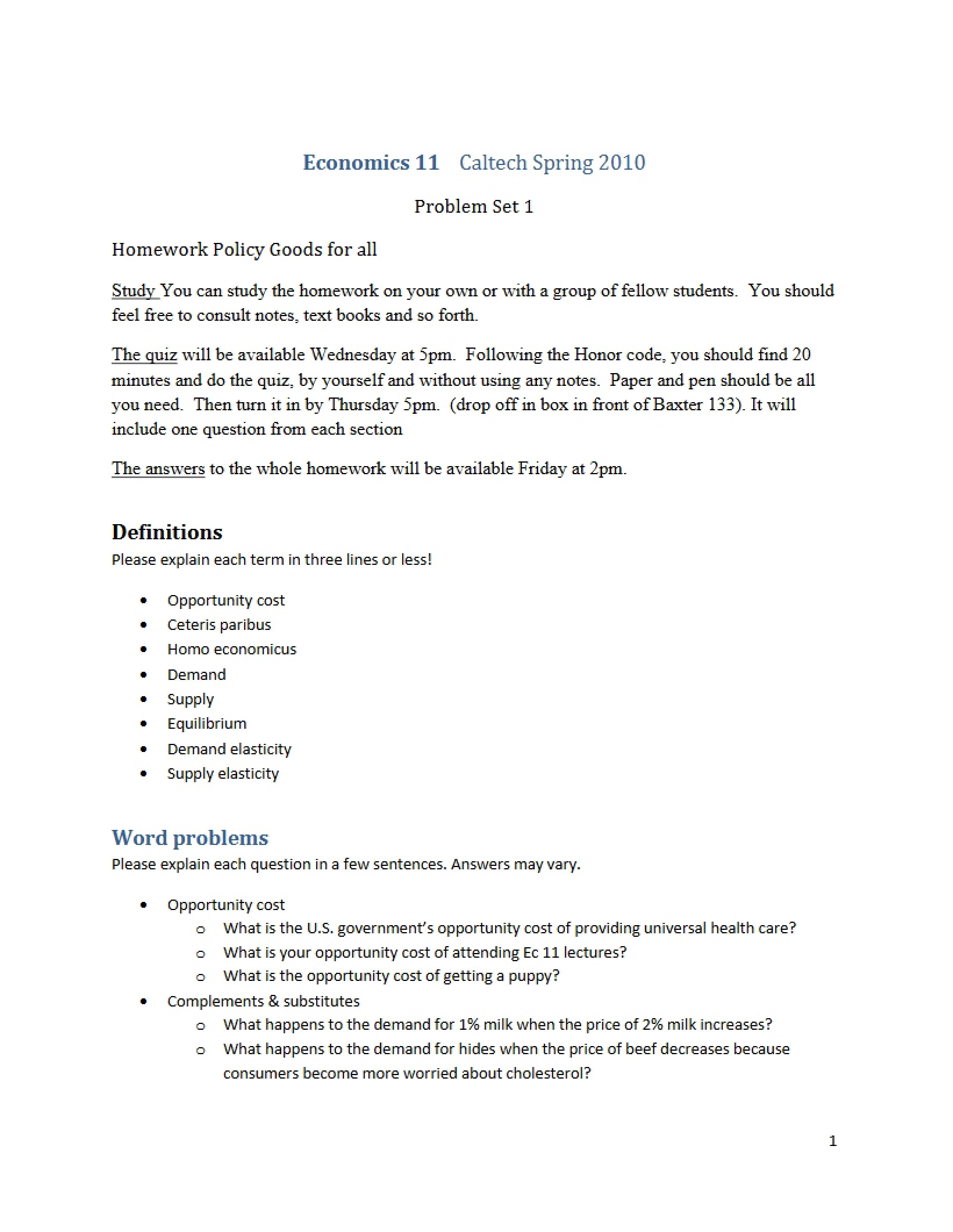 Goods for All Homework Policy