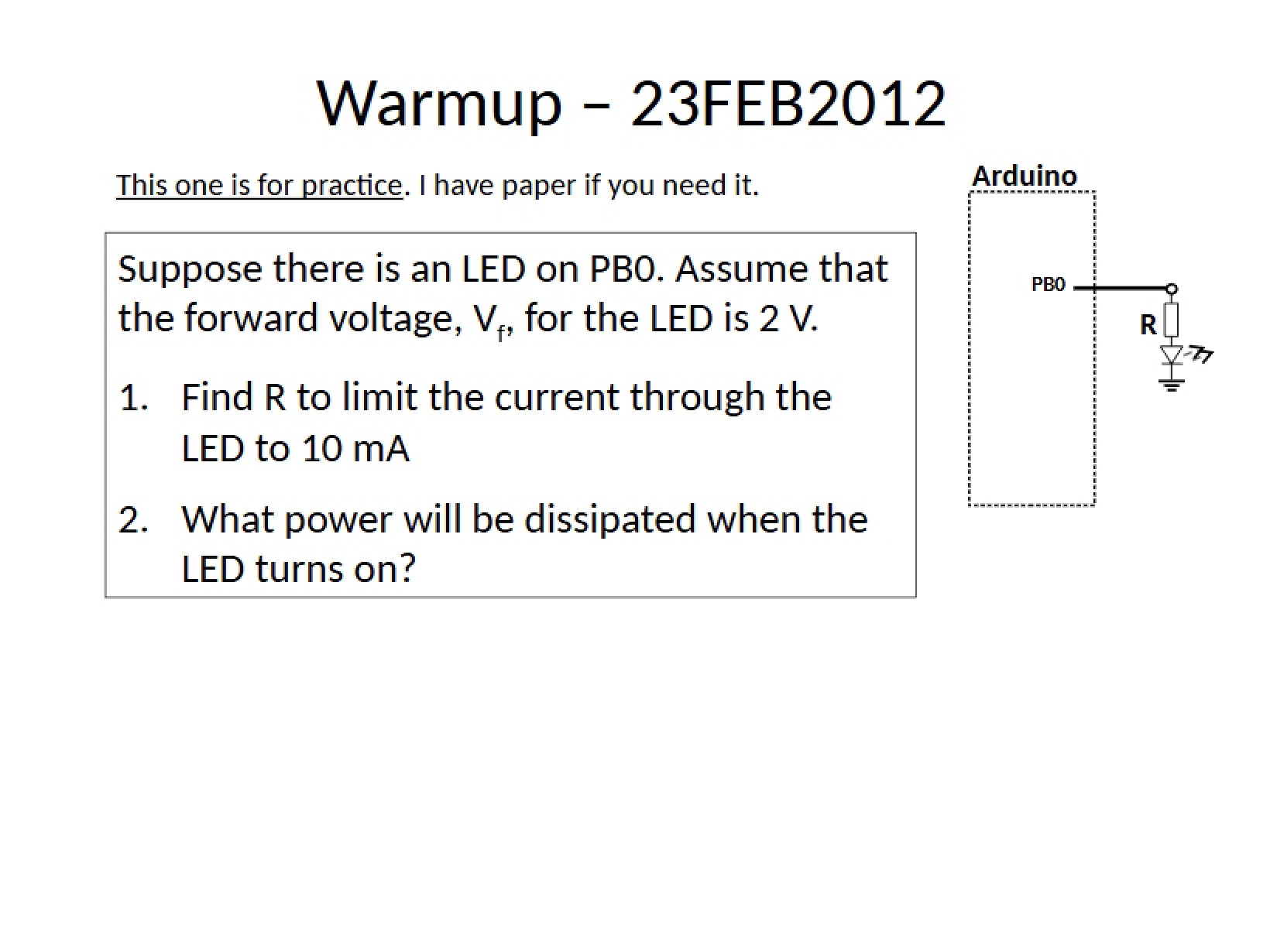 Mechatronics Warmup Exercise