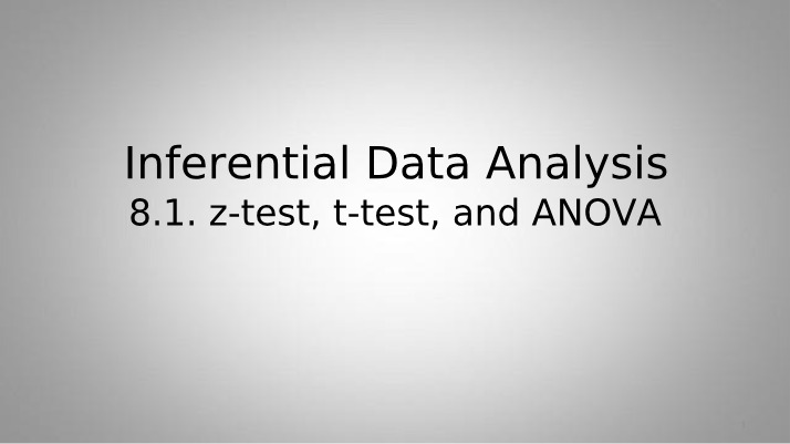 z-test, t-test, and ANOVA - Inferential Data Analysis 8.1