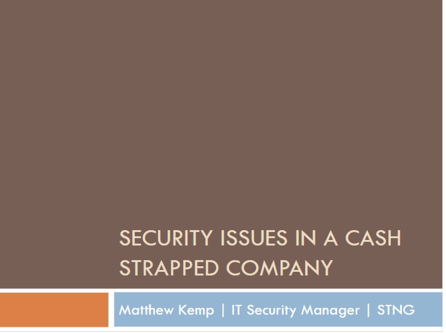 Issues in Security