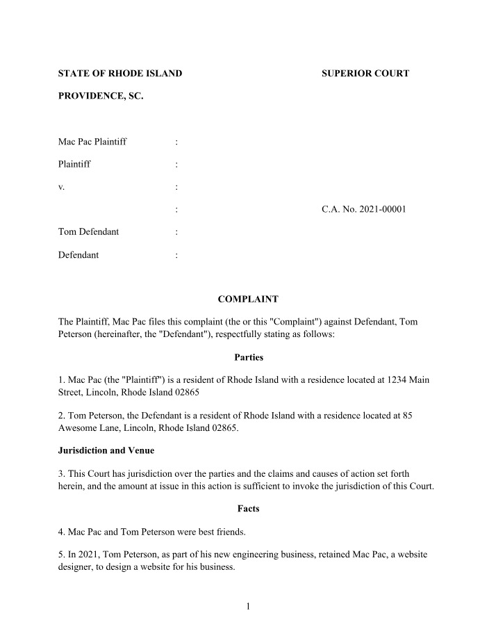 Complaint - Assignment 2