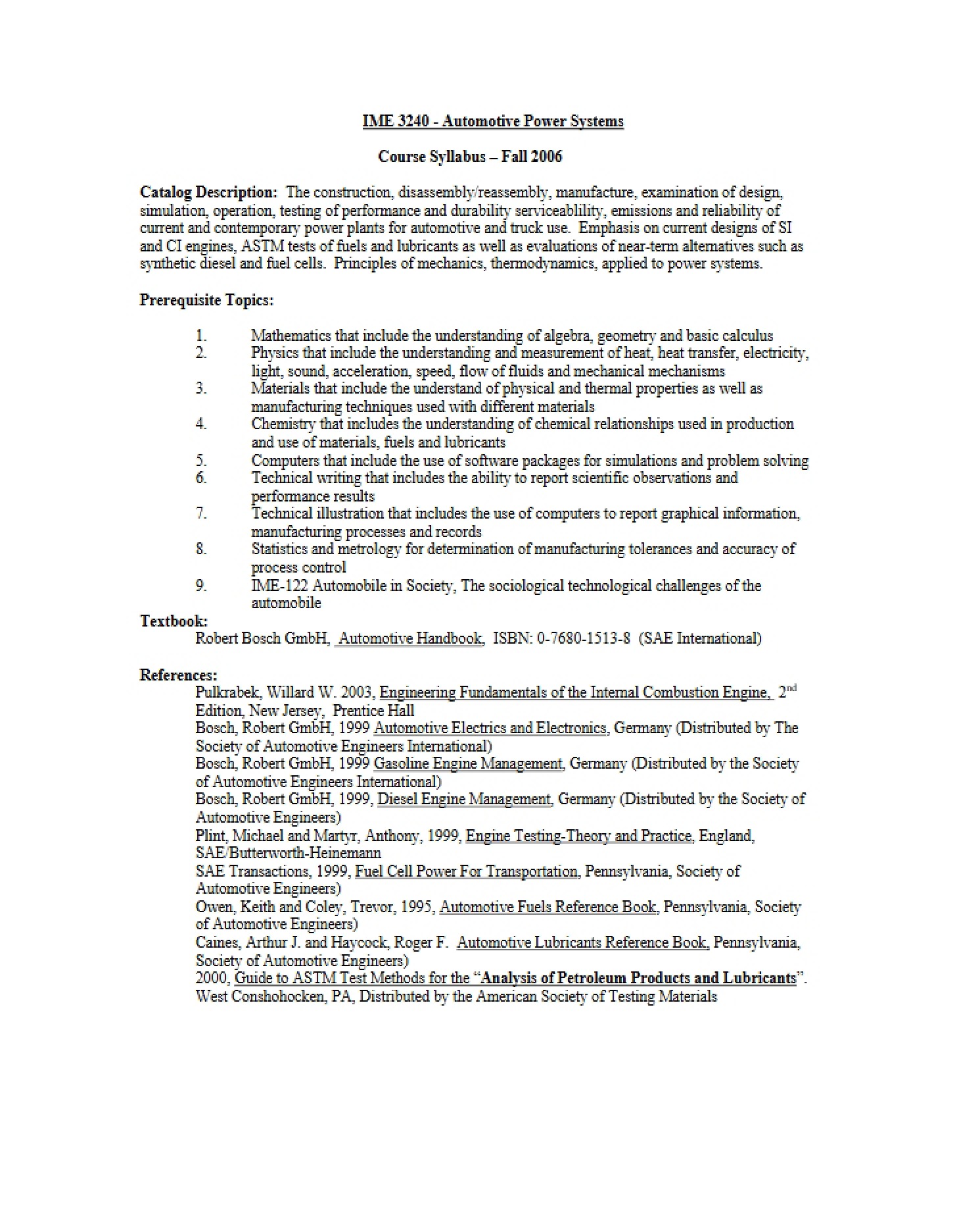 Syllabus for IME 3240