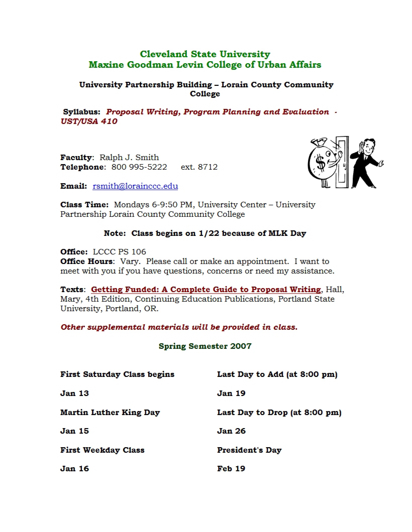 Proposal Writing Course Syllabus