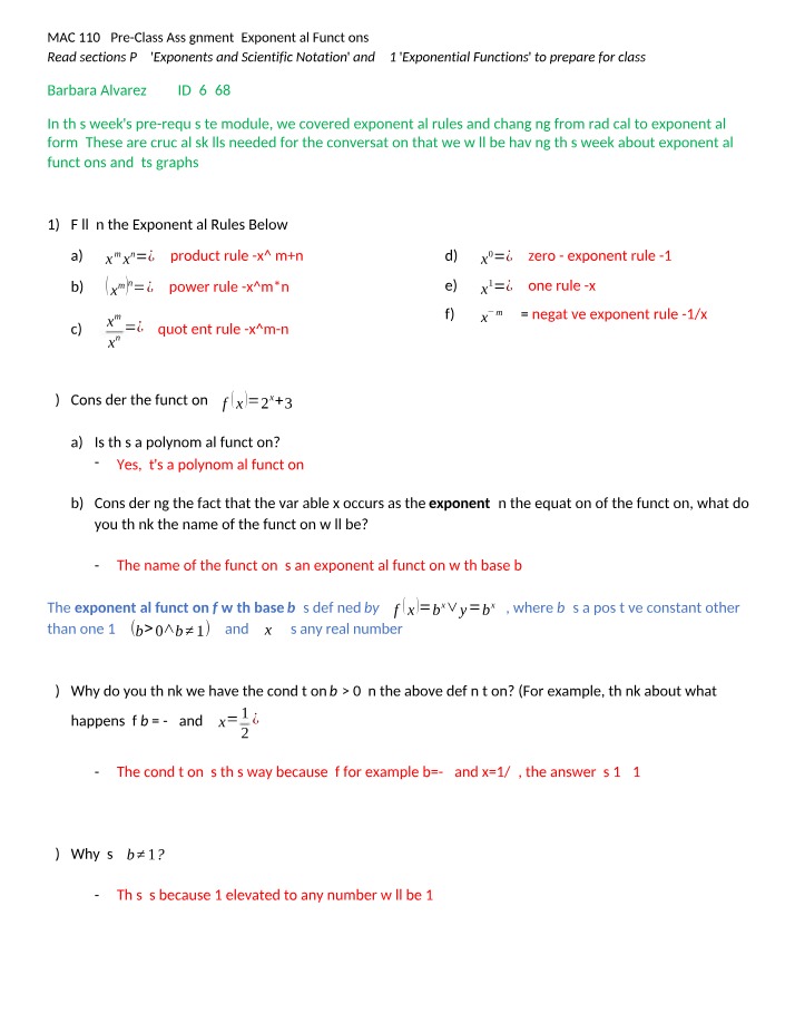 Week 10 Pre-Class Assignment