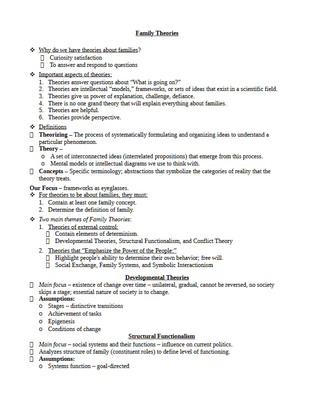 Family Theories (Chapter 1 Notes)