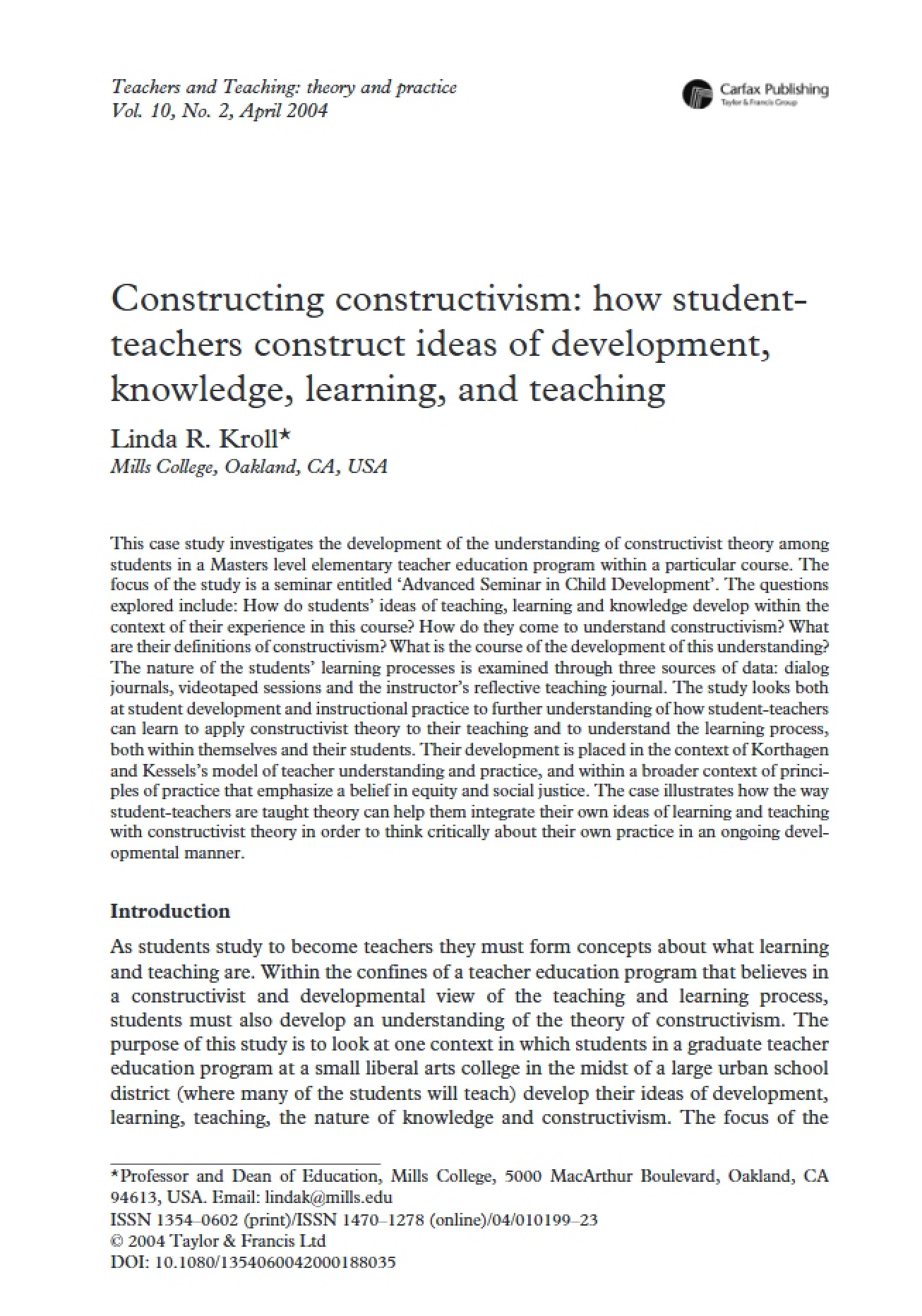 Constructivism Construction Case Study