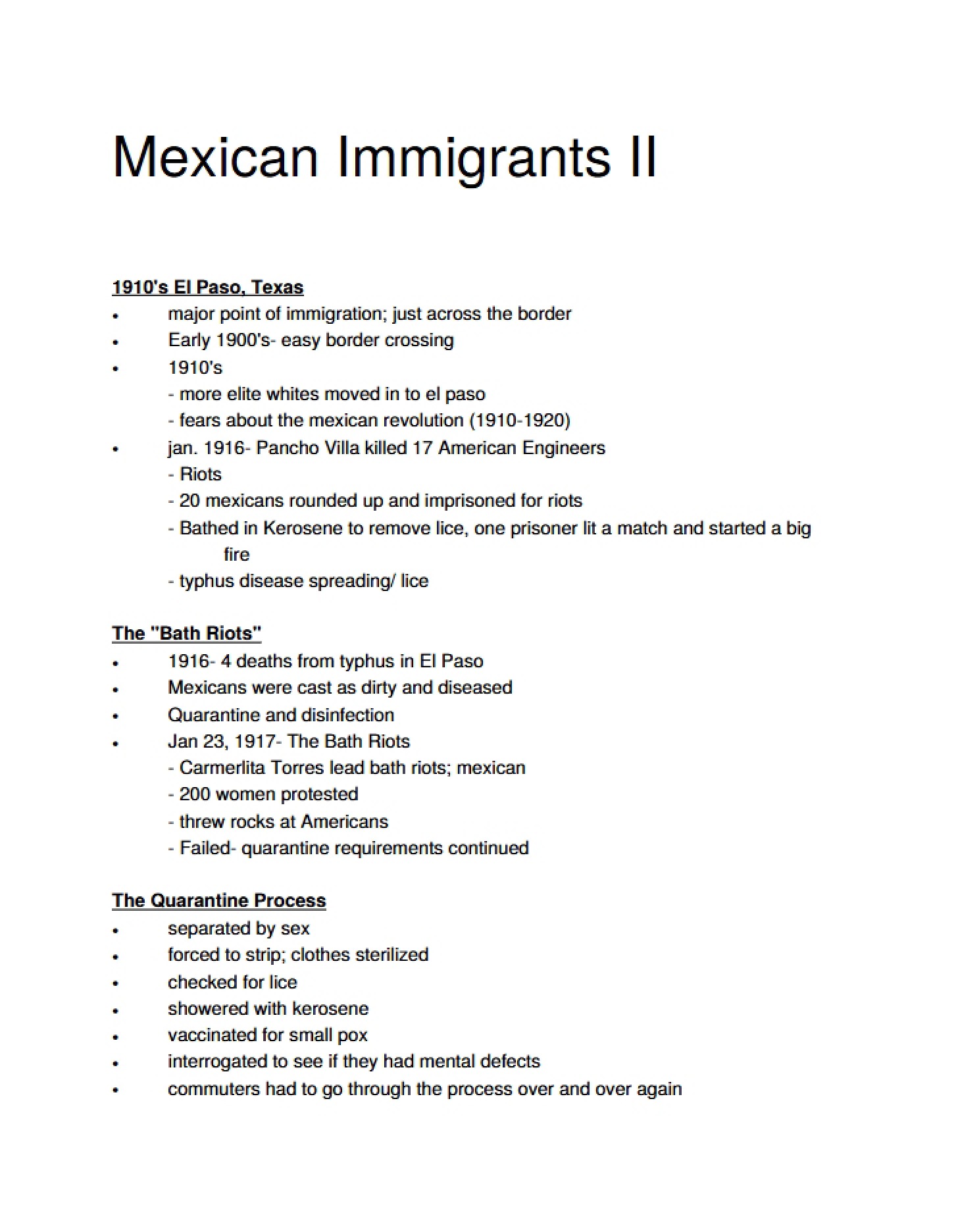 Mexican Immigrant Studies II