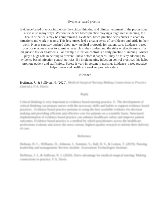 Enhancing Patient Care - The Importance of Evidence-Based Practices