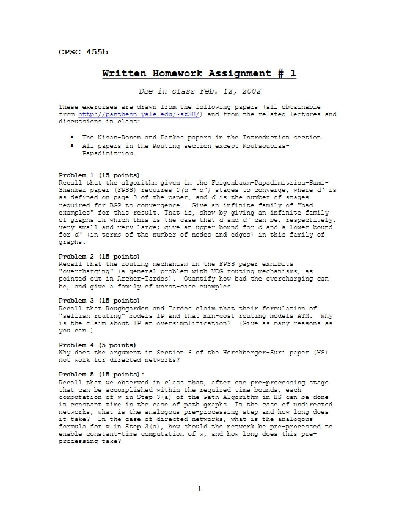 Written Homework 01
