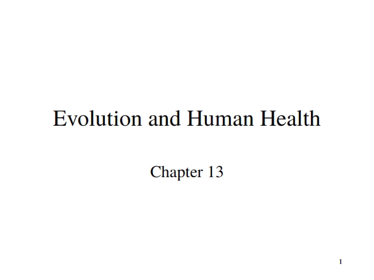 Human Health and Evolution