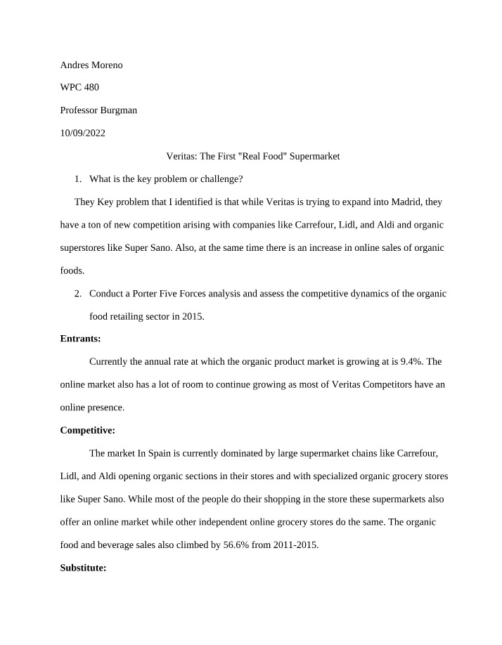 WPC480 - Veritas Case Study