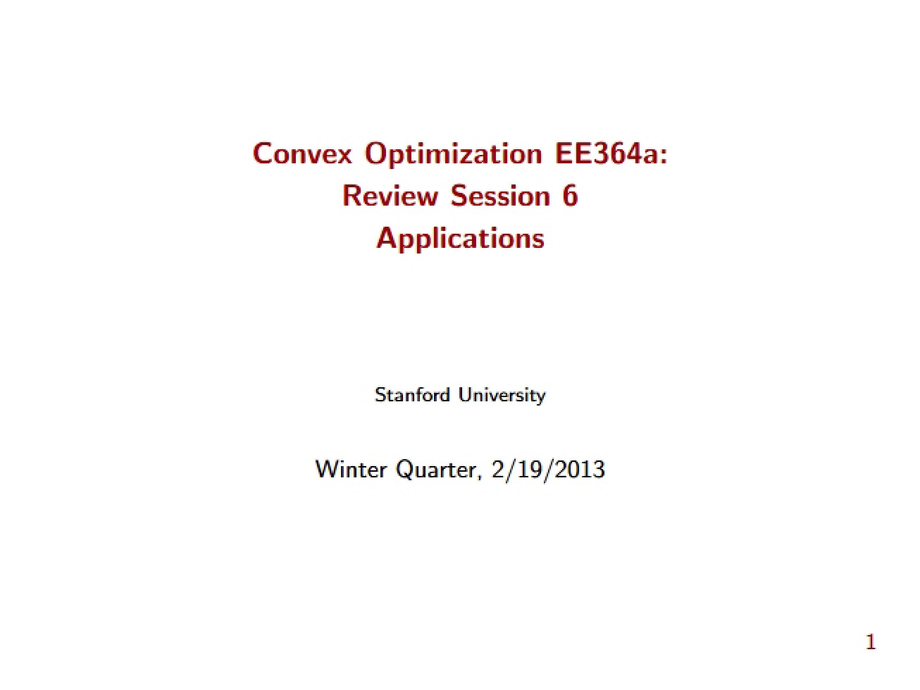 Second Set of Study Notes for a Convex Optimization I Course