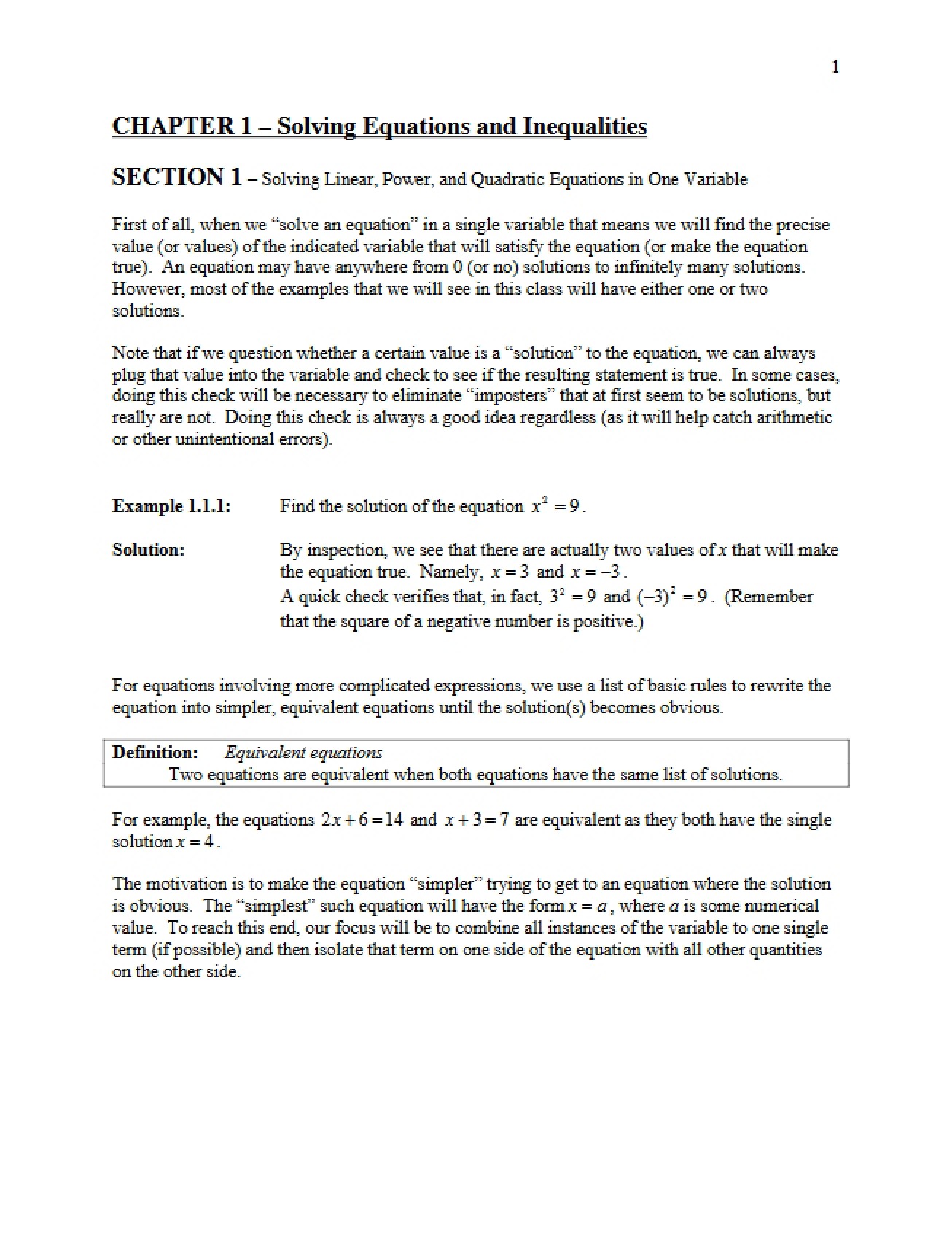 Solving Equations and Inequalities (Set 2)