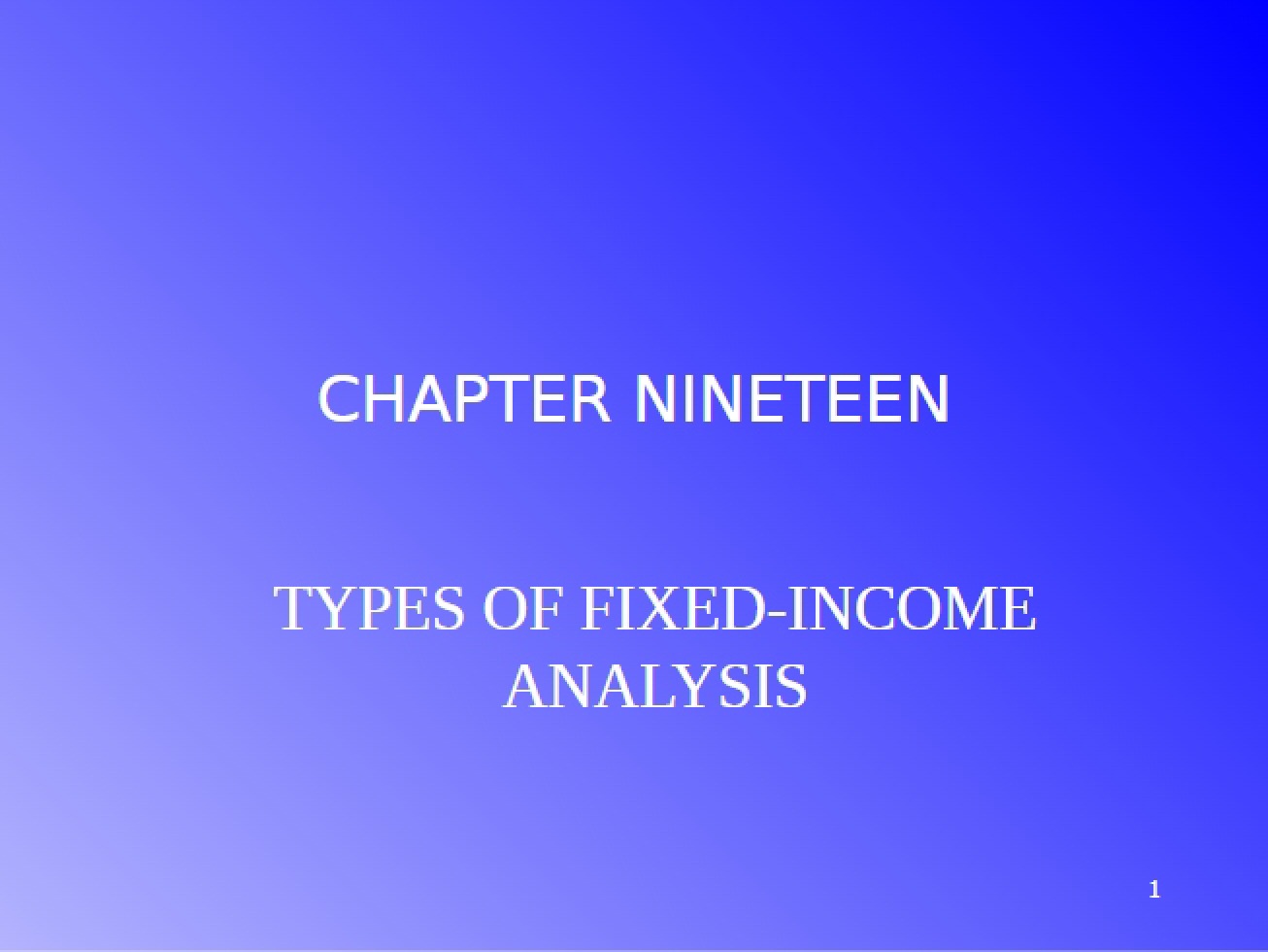 Fixed-Income Analysis Types