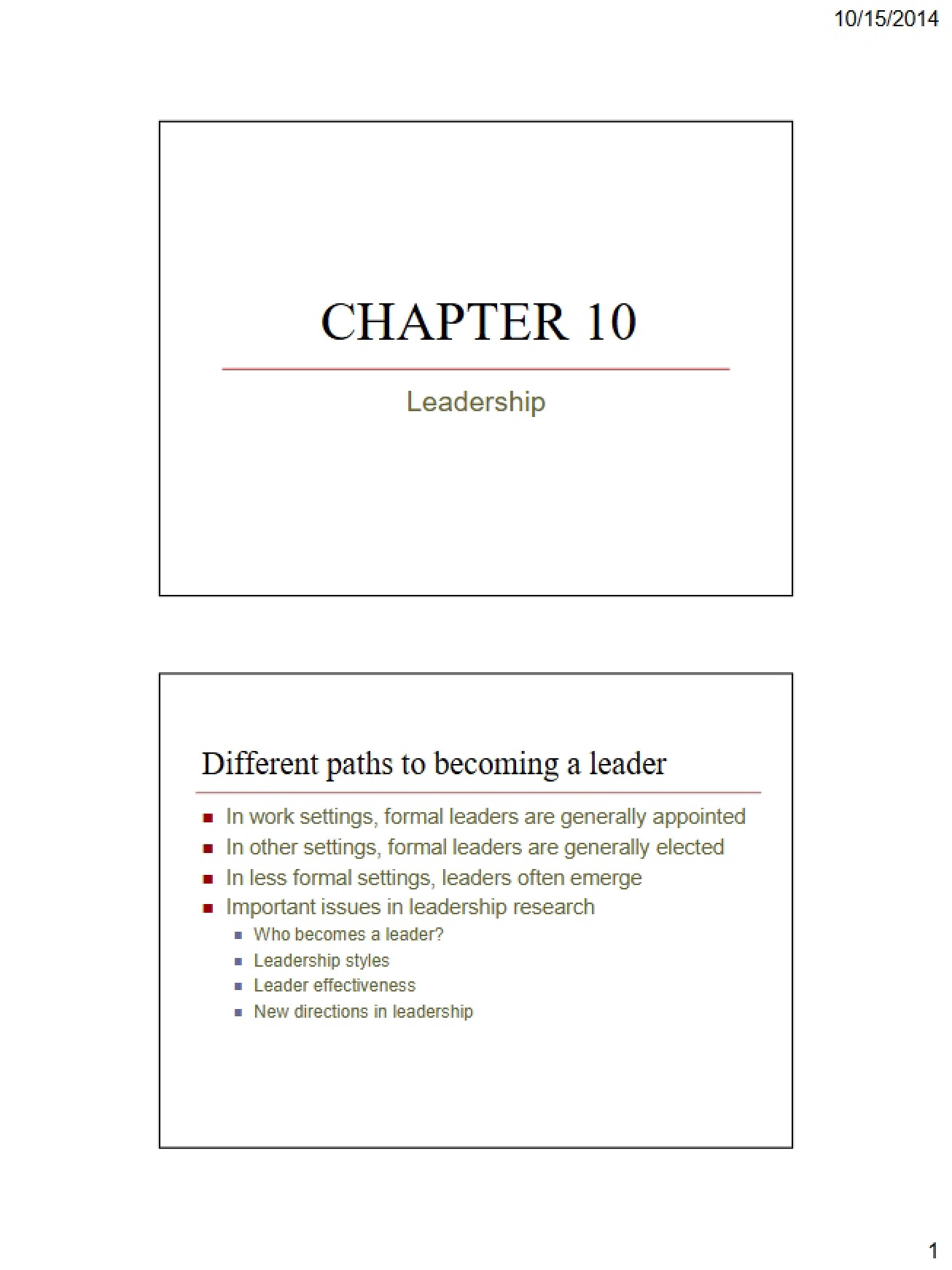 Presentation Slides Chapter 10