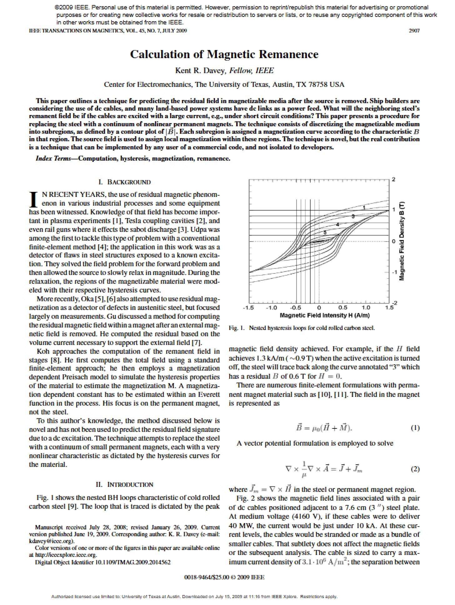 Magnetic Remanence Calculation