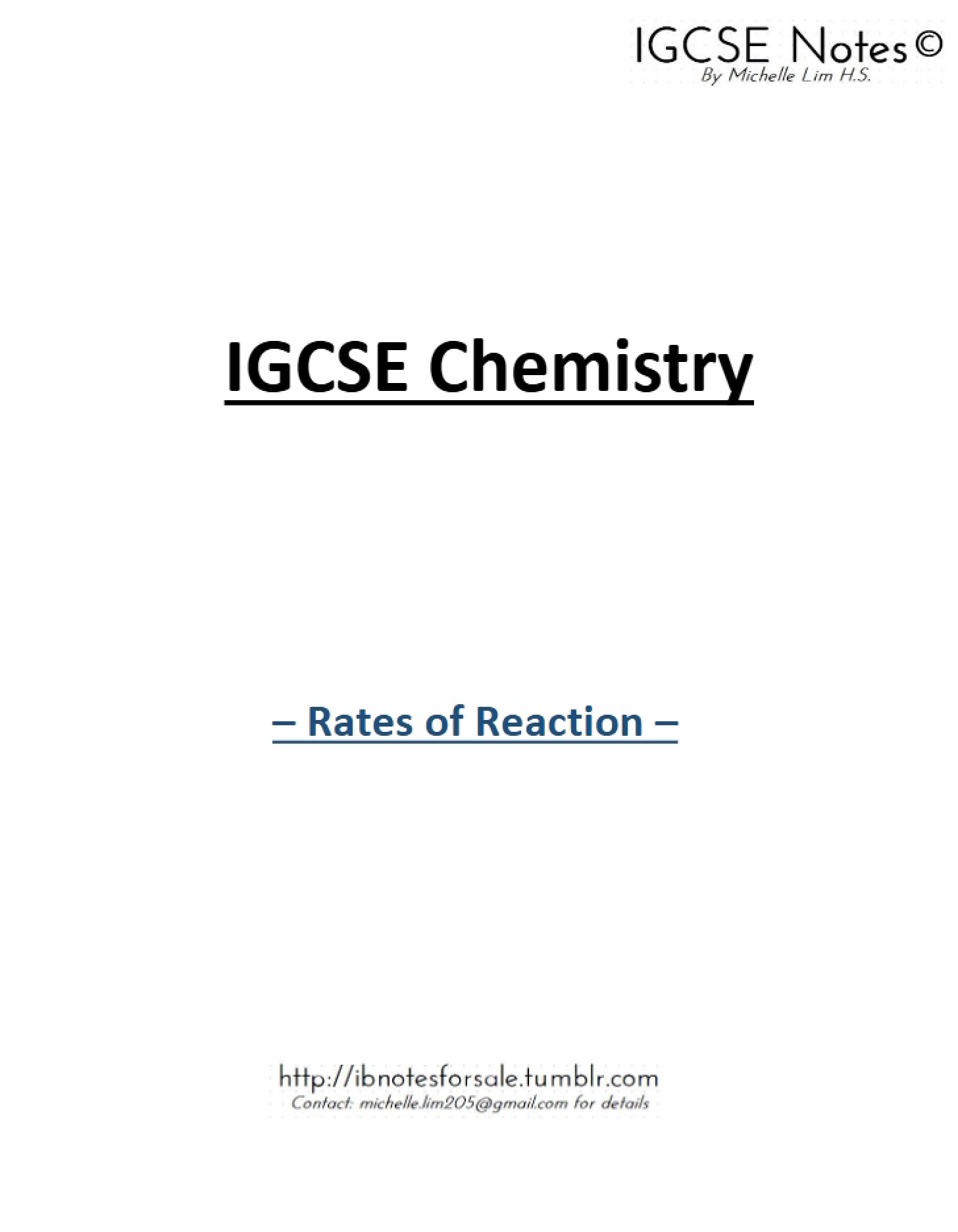 Reaction Rates