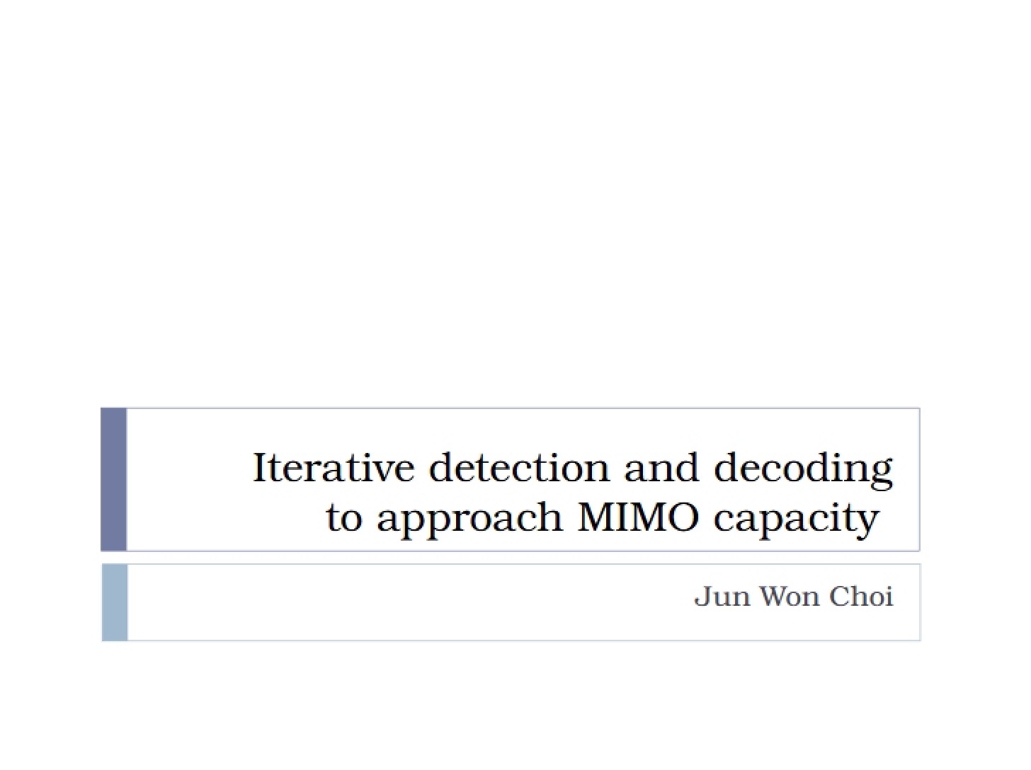Decoding and Detection Iterative