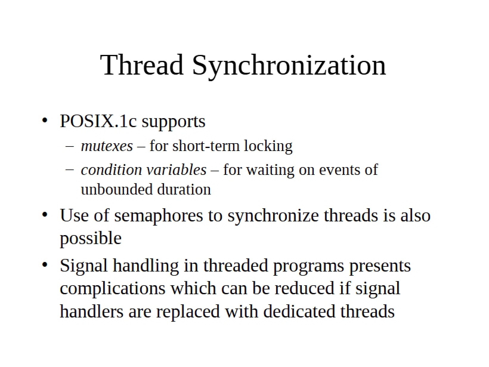 Thread Synchronization Concepts