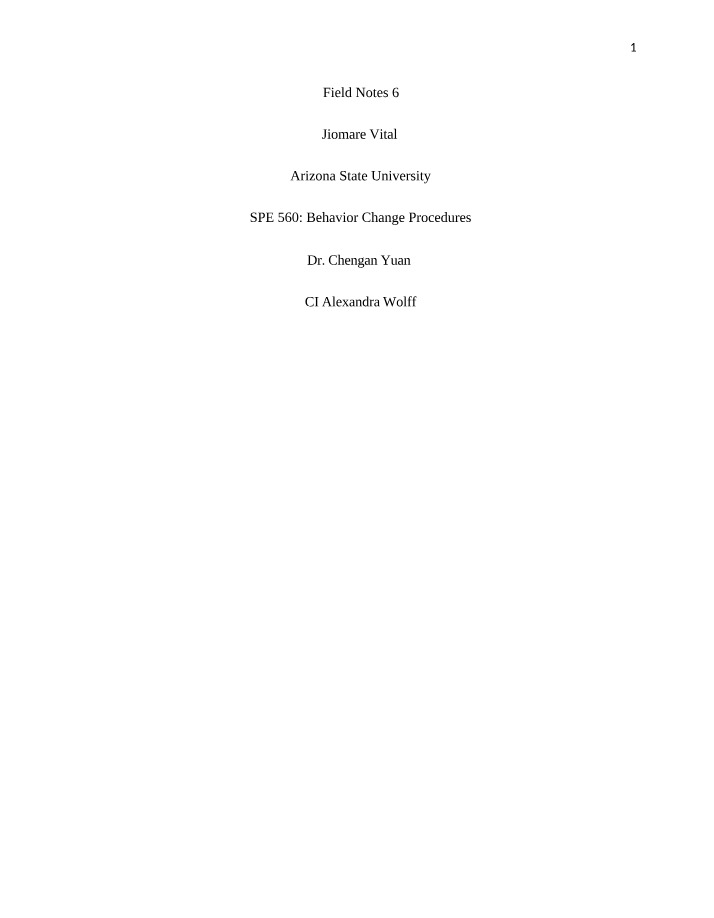 SPE560 Field Notes 6