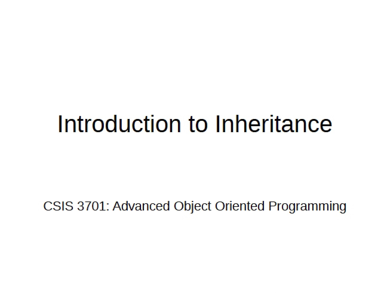 Inheritance Basics