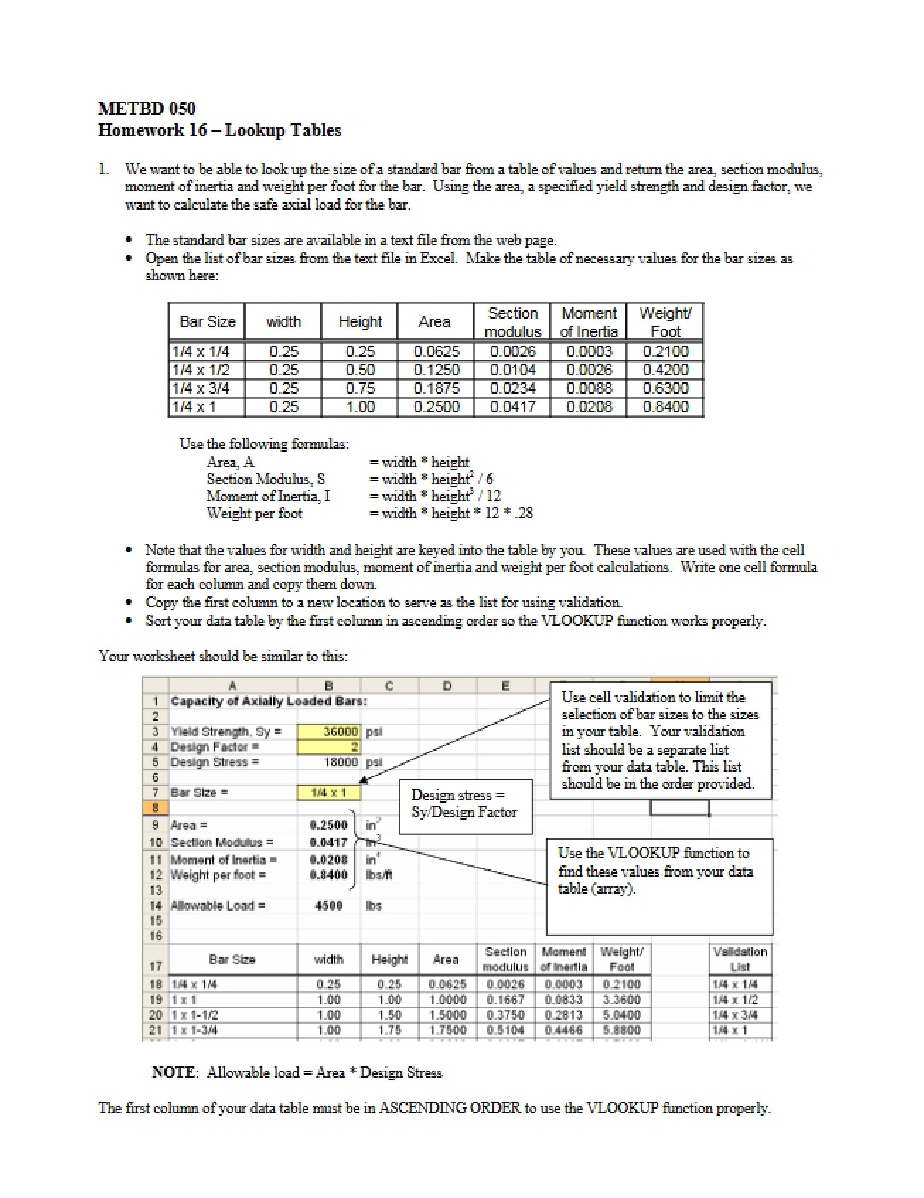Tables for Lookup