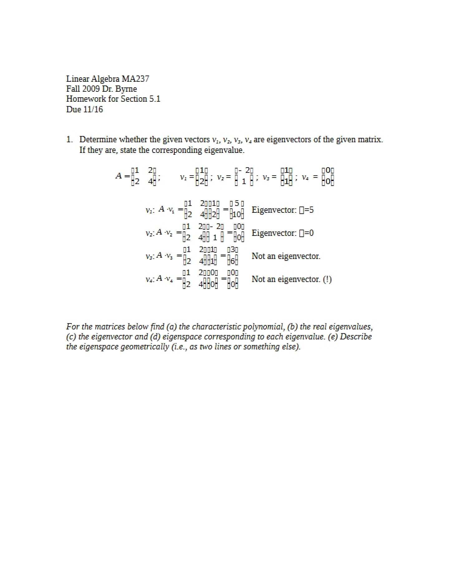 Linear Algebra MA237